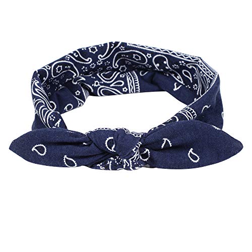 6 Pack Elastic Women Bandana Headbands boho Rabbit Ear Headwrap Bow Headbands Bandana hair bandanas for women (6 Colors Flower Printed Hairband) - color: 6 Colors Flower Printed Hairband