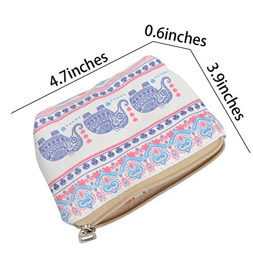 Women and Girls Cute Fashion Coin Purse Wallet Bag Change Pouch Key Holder - color: Bohemian Elephant