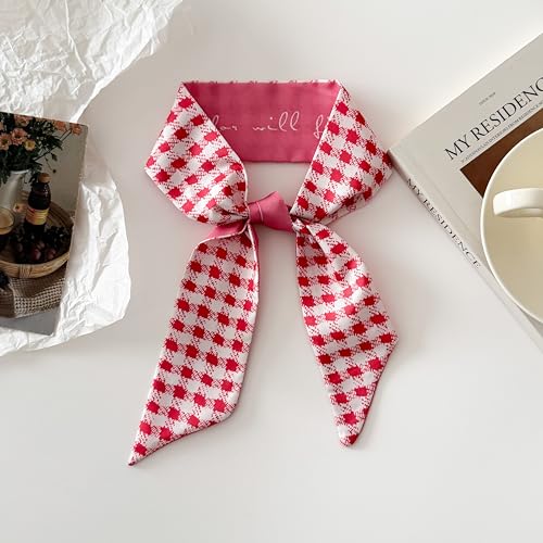 4/40 Pcs Hair Scarf for Women, 35"x2.36" Lightweight Silk Headband, Purse & Bag Scarves Gift Collection - color: Monochrome