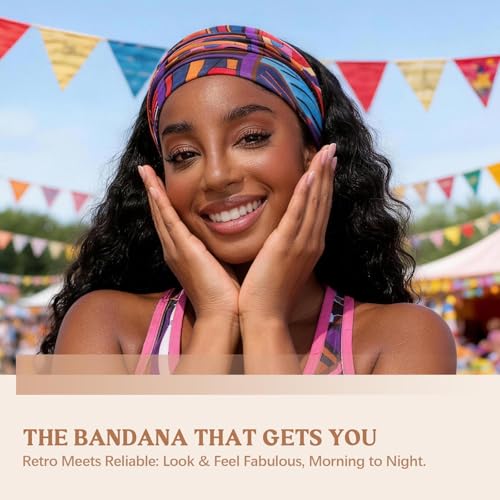 Awumbuk Wide Headbands for Women Knotted No Slip Head Bands Soft Turban Headband Hair Accessories Boho African Solid Color Head Wraps for Women Yoga Workout (Orange) - color: Orange