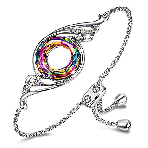 Kate Lynn Rise From the Ashes Phoenix Bracelet Made with Crystals from Austria, Adjustable Slider Bracelet for Women, Packaged with Jewelry Box, Birthday Gift for Women, Symbol of Luck and Renewal - color: Iridescence