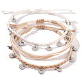 FANCY SHINY String Ankle Bracelets Waterproof Rope Anklets Braided Beach Boho Coin Anklets Cute Friendship Foot Jewelry for Women - style: White