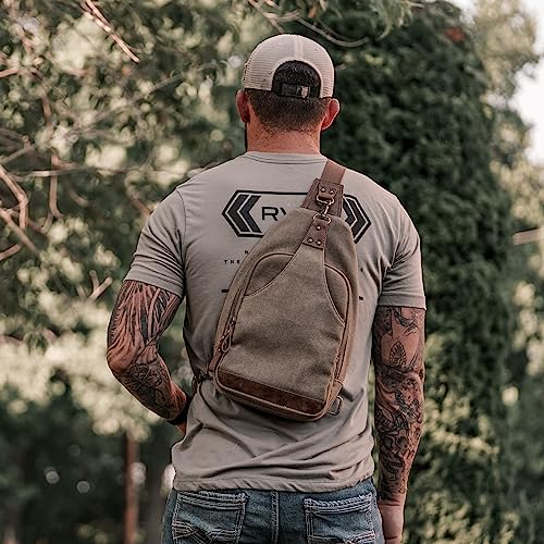 Glacier Canvas Concealed Carry Sling Bag Crossbody Backpack Purse for Men Women | Concealed Carry - color: Grey