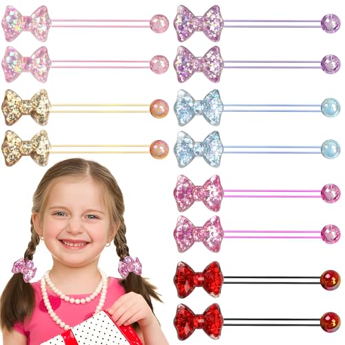 12PCS Ball Charm Hair Ties for Little Girls,Colored Camellia Bead Rubber Band Bubble Hair Ties with Balls No Damage Ponytail Holders for Toddler Girls (Pink, Purple, Blue, Rose Red, Red, Yellow) - color: Pink, Purple, Blue, Rose Red, Red, Yellow