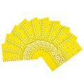 Vamqor 100% Cotton 10 Pack Fine Bandanas - color: Yellow
