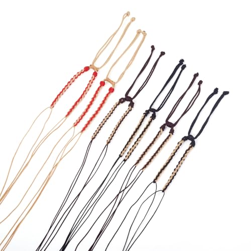 Adjustable Slider Bracelets Colorful Half Finished Bracelets Adjustable Beaded Bracelets DIY Friendship Bracelets for Women Jewelry Making Gifts Supplies - color: Black Red-Mixed