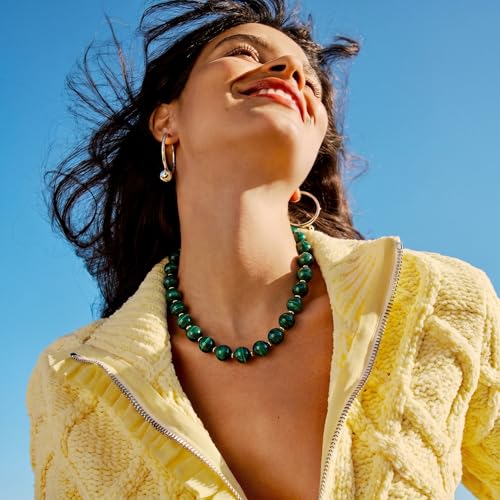 Colorful Beaded Necklace for Women Chunky Resin Beads Choker Necklaces Boho Statement Necklace Summer Vacation Y2K Jewelry - color: Green
