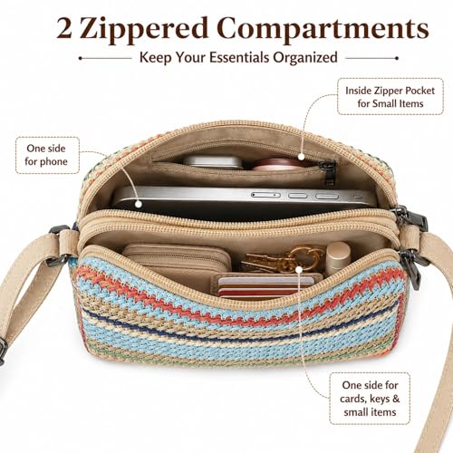 Small Crossbody Bag for Women - color: Bluestripe-horiz