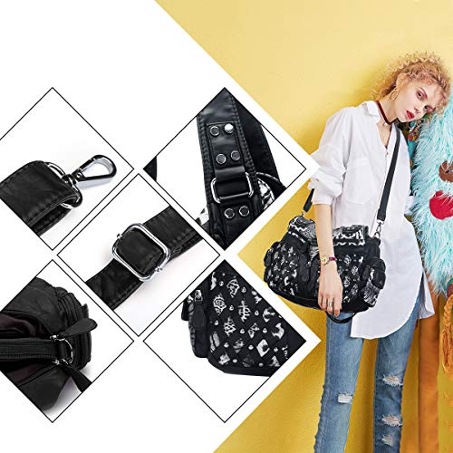 Angel Barcelo Purses for Women Large Shoulder Bag Soft Hobo Bags for Women - color: Black Leopard Print
