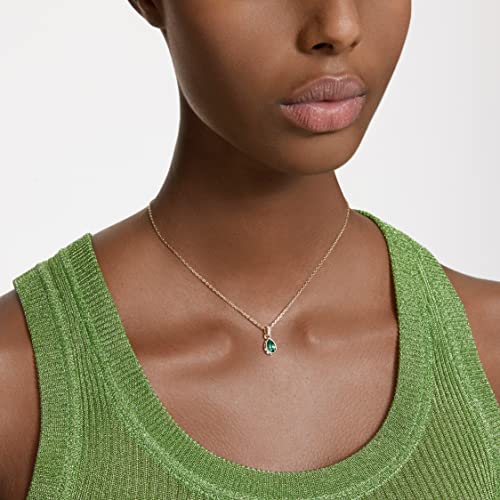 Swarovski Chroma Crystal Earring Collection, Gold Tone Finish Setting - color: Green Crystal Pear Shaped