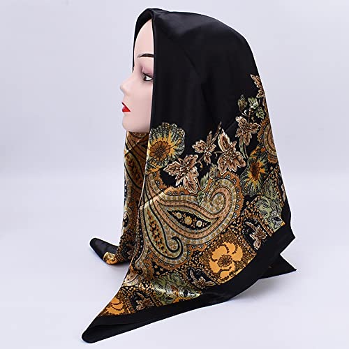 Headscarf Large Square Women Scarf 35" Fashion Scarves Silk Feeling Hairscarf - color: A108