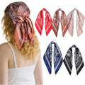 5/7Pcs Fashion Scarves for Women, Multifunctional Boho Scarves Headbands Satin Scarf for Bag Hair Accessories - color: Black & Red