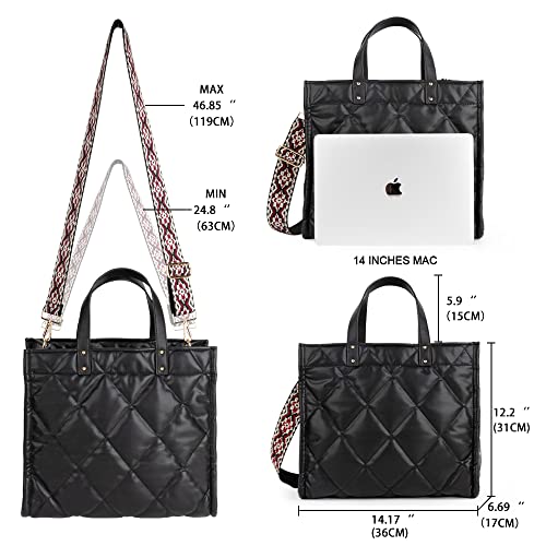 Canvas Tote Bag for Women Top Handle Handbag Crossbody Tote Bag for Women - color: B1-solid Black