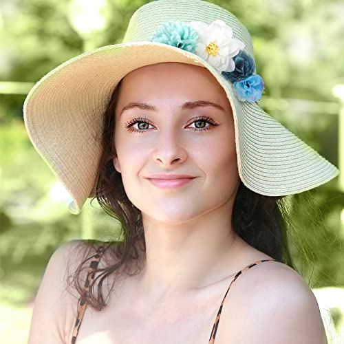 BBTO 21 Pcs Flower Hair Clip Rose Hair Clips Barrettes for Women Flower Accessories Boho Bride Claw Clip Hairpin Brooch Pin Headpiece for Wedding (Light Blue) - color: Light Blue
