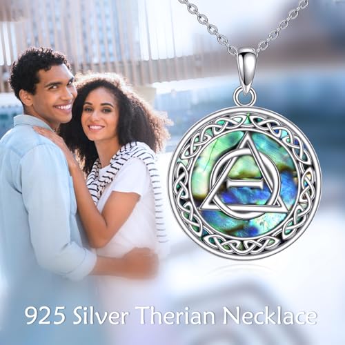 Celtic Jewelry Necklace Gifts Sterling Silver Good Luck Irish Vintage Triquetra Trinity Celtics Love Knot Pendant Necklace Christmas Gifts for Women Mother - style: Celtic necklace-Therian Necklace