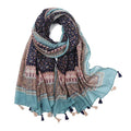 Yeieeo Boho Scarf for Women Lightweight Floral Printed Scarf Fall Winter Fashion Fringed Shawl - color: Floral 10