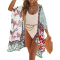 Kimonos for Women Casual Swimsuit Coverup Lightweight Boho Kimono Cardigans for Summer - color: Red Diamond