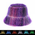 lumisonata LED Rave Bucket Hat Light up Fisherman Cap 7 Colors Glow in the Dark Party Hats USB Rechargeable EDM Festival Gear - color: Black
