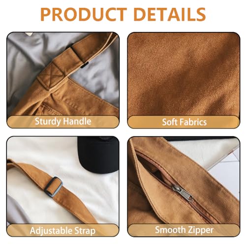 KlaOYer Canvas Messenger Bag Large Hobo Bag Crossbody Shoulder Bag Tote Bag with Pocket for Women and Men - color: Black