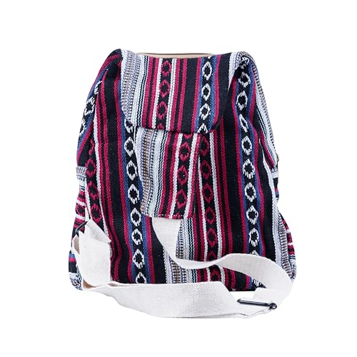 Marubhumi Hemp Small Backpack Cross Body Shoulder Himalayan Bag Adjustable Strap Men and Women Sling Bag Lightweight Daypack