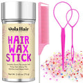 Dolahair Hair Wax Stick & Accessories - Flyaway Control for Kids & Women, 50 Pcs Colorful Elastic Hair Bands, 1 Pcs Slick Back Hair Brush, 2 Hair Loop Styling Tools (Pink) - color: Pink