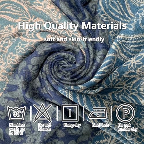 Paisley Pashmina Feel Shawls Wraps for Women Rave Scarf Soft Silky Exotic Boho All Seasons - color: Dark Blue