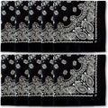 The Peacock Crew Premium Soft Cotton Bandanas Pack for Men and Women Paisley 22 x 22 inches - color: Pack of 10 Black White