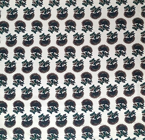 AVKA Studio 100% Cotton Bandanas for Women & Men, 2 Pack 20x20 Inch, 22x22 inch Hand Printed, Lightweight Cotton Handkerchief - color: White & Green, size: 20 x 20 Inches