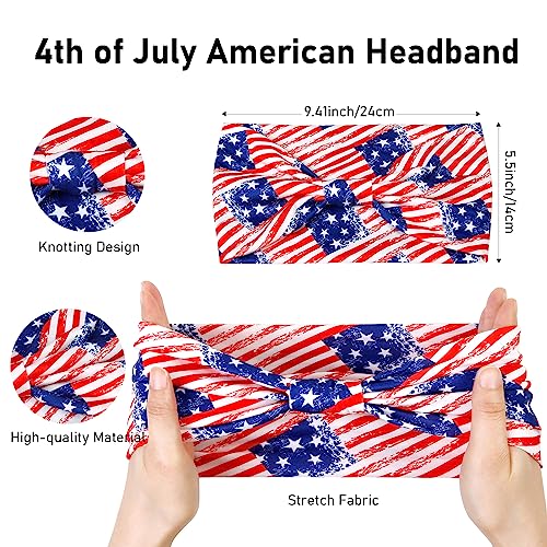 Huachi 4th of July Womens Headband Independence Day Hair Accessories Patriotic Wide Headbands for Women Red White and Blue Hairband American Flag USA Pride Party Decor (Pack of 4) - color: Independence Day Set