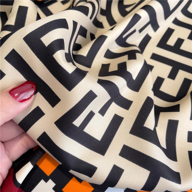 Women's Square Silk Like Head Scarf Large 35 inch Silk Feeling Hair Wrapping Satin Scarves for Sleeping Bandanas - color: A006-1 Twill Red
