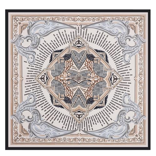 Women's Square Silk Like Head Scarf Large 35 inch Silk Feeling Hair Wrapping Satin Scarves for Sleeping Bandanas - color: A021-3 Twill White