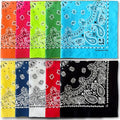 The Peacock Crew Premium Soft Cotton Bandanas Pack for Men and Women Paisley 22 x 22 inches - color: Pack of 10 Multicolor