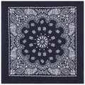 Rothco Trainmen Paisley Bandana 27” x 27” Extra‑Large 100% Cotton Head Wrap Scarf Multi‑Use - color: Navy Blue