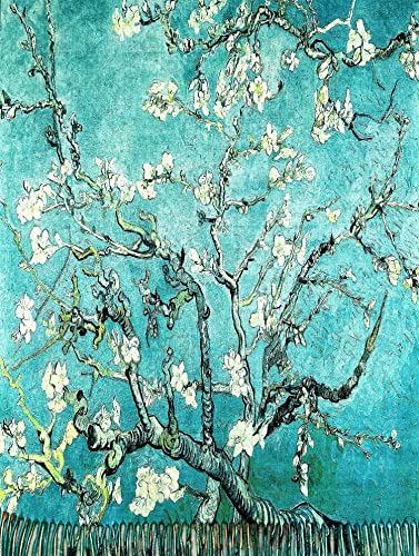 VENVSBEE Reversible Scarf Soft Large Shawl Wrap Blanket Double Sided Art Print Warm Pashmina Stoles Klimt Van Gogh Gifts - color: Art 03