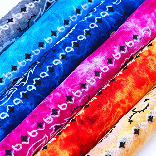 URATOT 12Pcs Paisley Cotton Bandana Printed Head Scarf Set | Rich color options classic paisley printed available for both adults and children with diverse usage scenarios - color: Mixed 12 Colors G