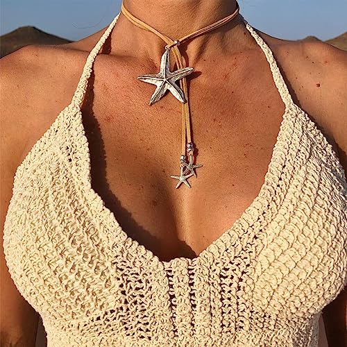 HUASAI Choker Necklace for Women Boho Necklaces Country Concert Outfits for Women Layered Western Choker Necklace Boho Cowgirl Jewelry Accessories Dress - color: L:Star Boho Necklace
