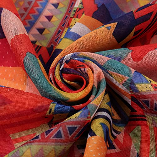 Yeieeo Boho Scarf for Women Lightweight Floral Printed Scarf Fall Winter Fashion Fringed Shawl - color: Floral 26