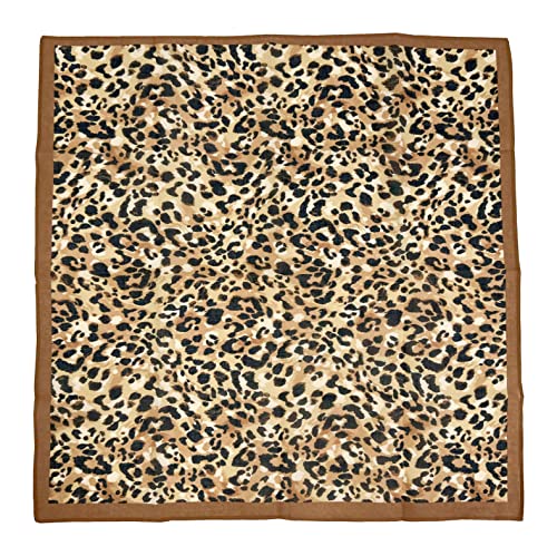Single Pack Bandanas 60s Premium Cotton Soft Thin Handfeel Large Handkerchief for Men and Women - color: 1 Pack-leopard
