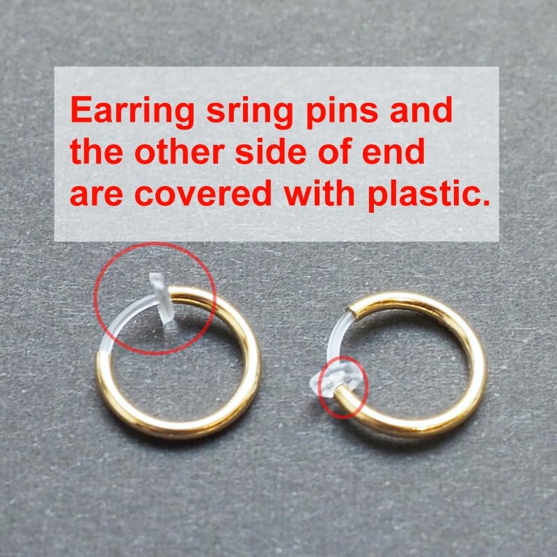 Silver Small for Women Comfortable Plastic Invisible Clip On Hoop Earrings Men Fake Nose Ring Faux Lip Septum Ring Fake Cartilage Earrings 12 mm Spike Cross Feather 15mm Unisex Gold Non Piercing Lobes - color: 12mm Silver