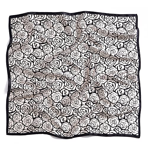 STARWHISPER 100% Pure Mulberry Silk Square Scarf-27''x27 Lightweight Hair Scarves Headscarf Night Sleeping with Gift Packed - color: Rose World
