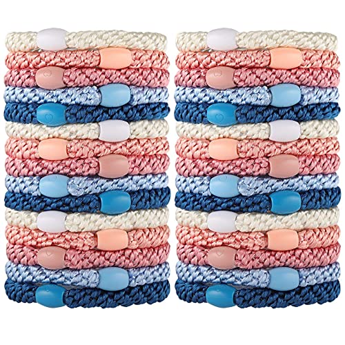 Hair Ties for Girls Women, Funtopia 30 Pcs Elastics Hair Bands Ponytail Holders for Thick Hair, No Damage No Crease Hair Elastics 3.Multicolor - color: 3.Multicolor