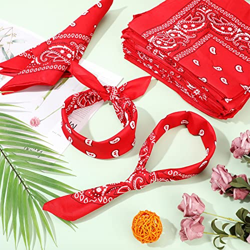 Handepo 200 Pcs Bandanas Bulk Paisley Bandanas Unisex Head Wrap Scarf Cowboy Headband Handkerchief for Women Men - color: Multicolor