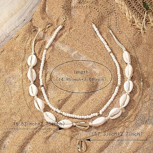 Shell Starfish Necklace for Women Pearl Beach Boho Layered Necklace Charm Accessories Summer Vacation Outfit 2026 - color: C1:starfish shell charm necklace