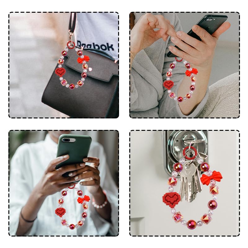 YangQian Phone Accessories Beaded Wrist Strap Case Lanyard Decoration Wristlet Keychain - color: Christmas Phone Wrist Strap