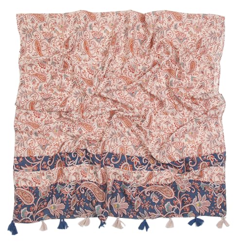 Yeieeo Boho Scarf for Women Lightweight Floral Printed Scarf Fall Winter Fashion Fringed Shawl - color: Floral 15
