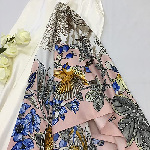 Julunar Silk Like Head Scarf for Women - Satin Large Hair Scarves - 35" Square Silk Hair Wrap for Sleeping with Gift Packed - color: B007-3 Flower Pink