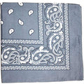 Pack of 3 X-Large Polyester Non Fading Paisley Bandanas 27 x 27 Inches by M.H.I. - color: Grey
