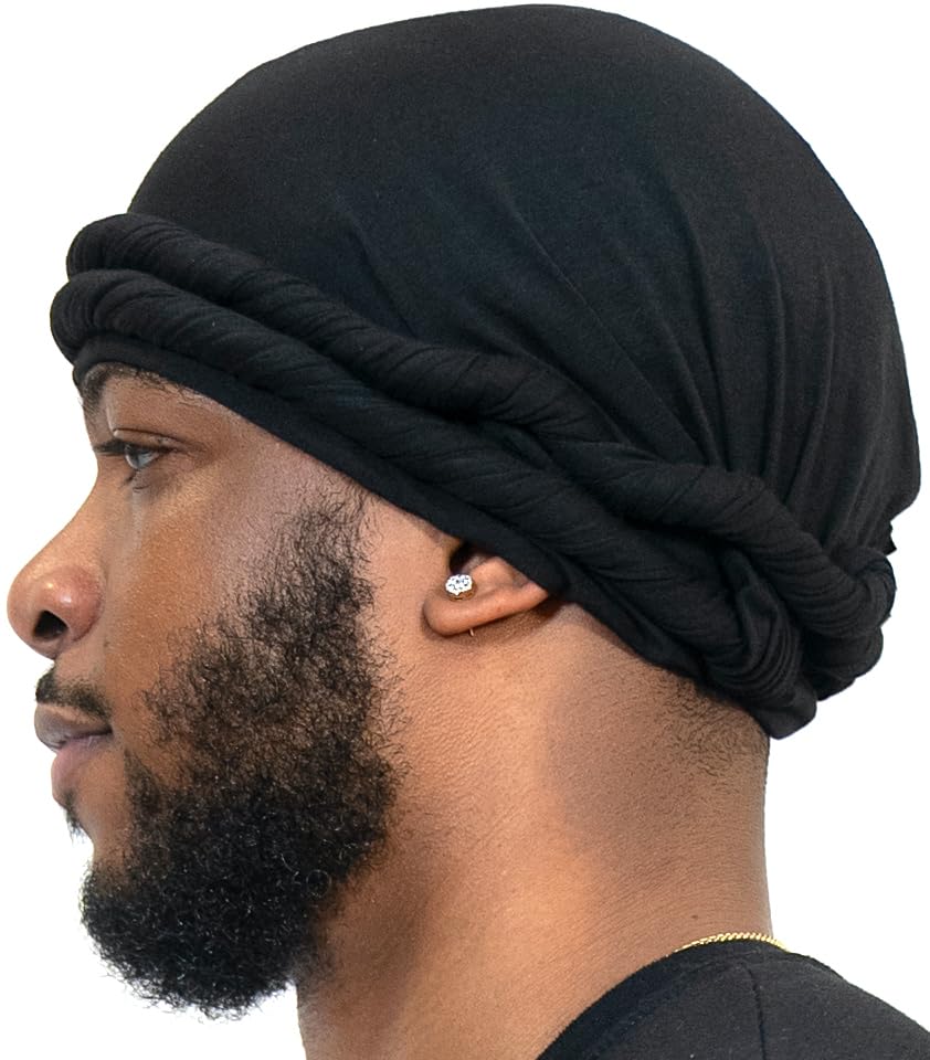 Veeta Superior Halo Turban Silk Satin Lined Head Wrap, Pre-Tied Turban for Men & Women, Turban Durag Wave Cap