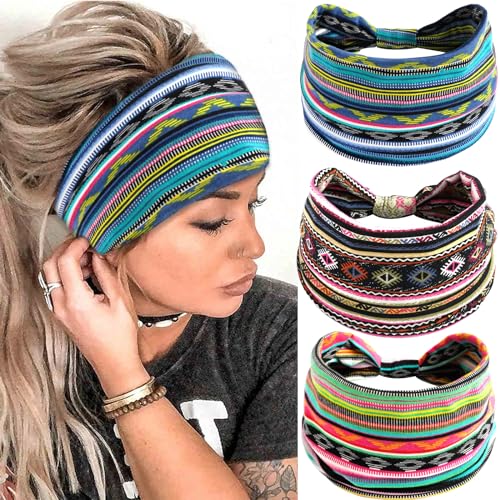 Boho Headbands for Women Fashion Wide Hairband Sports YogaWorkout Head Bands Hair Accessories for Makeup Washing Face (Set 6) - color: Set 6