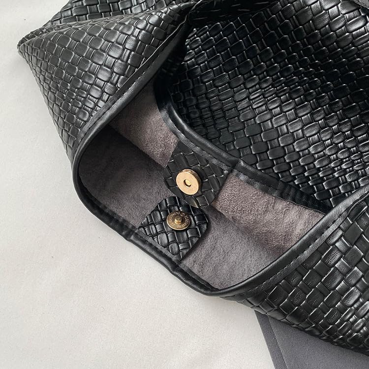 2026 Leather Tote Bag for Women Top-handle Shoulder Bag, Hobo Bags Large Capacity Soft Vegan Crossbody Handbag Underarm - color: Black